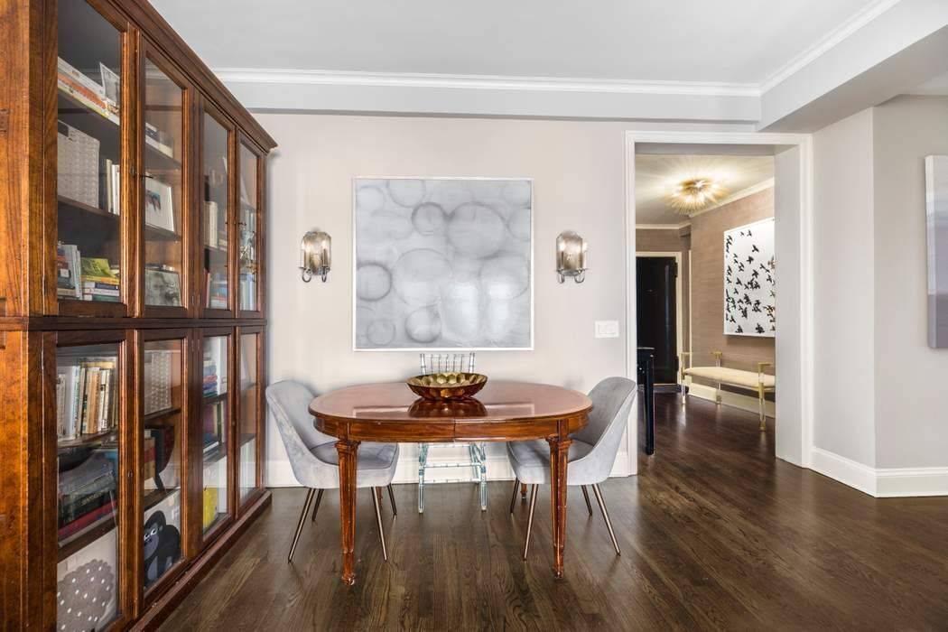 Meticulously renovated and perfectly situated on one of the Upper East Side s most desirable blocks, this elegant designer owned pre war two bedroom, two bath residence offers a rare ...