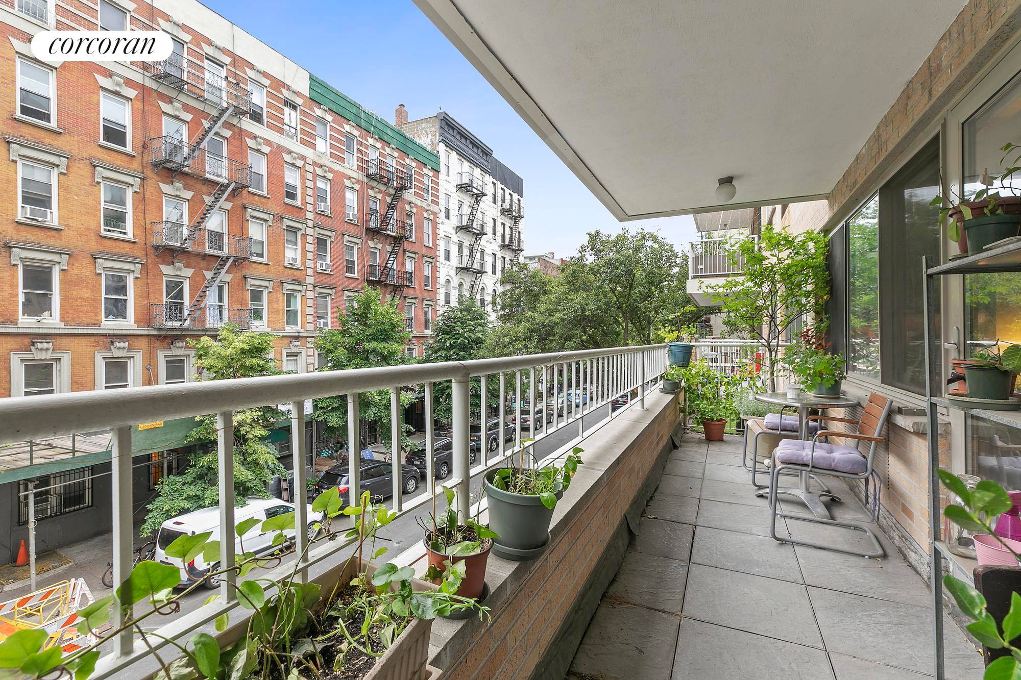 FULLY FURNISHED FOR ONE YEAR LEASE MOVE IN JULY 1STCONDO APPLICATION This Bright south facing one bedroom apartment with an enormous outdoor space is your new East Village home !