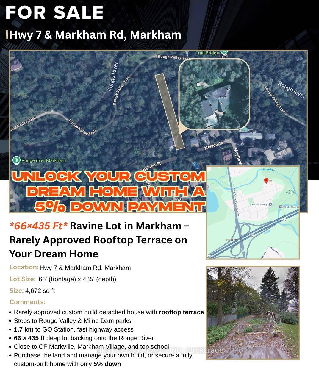 Ravine Lot in Markham Rarely Approved Rooftop Terrace on Your Dream Home.