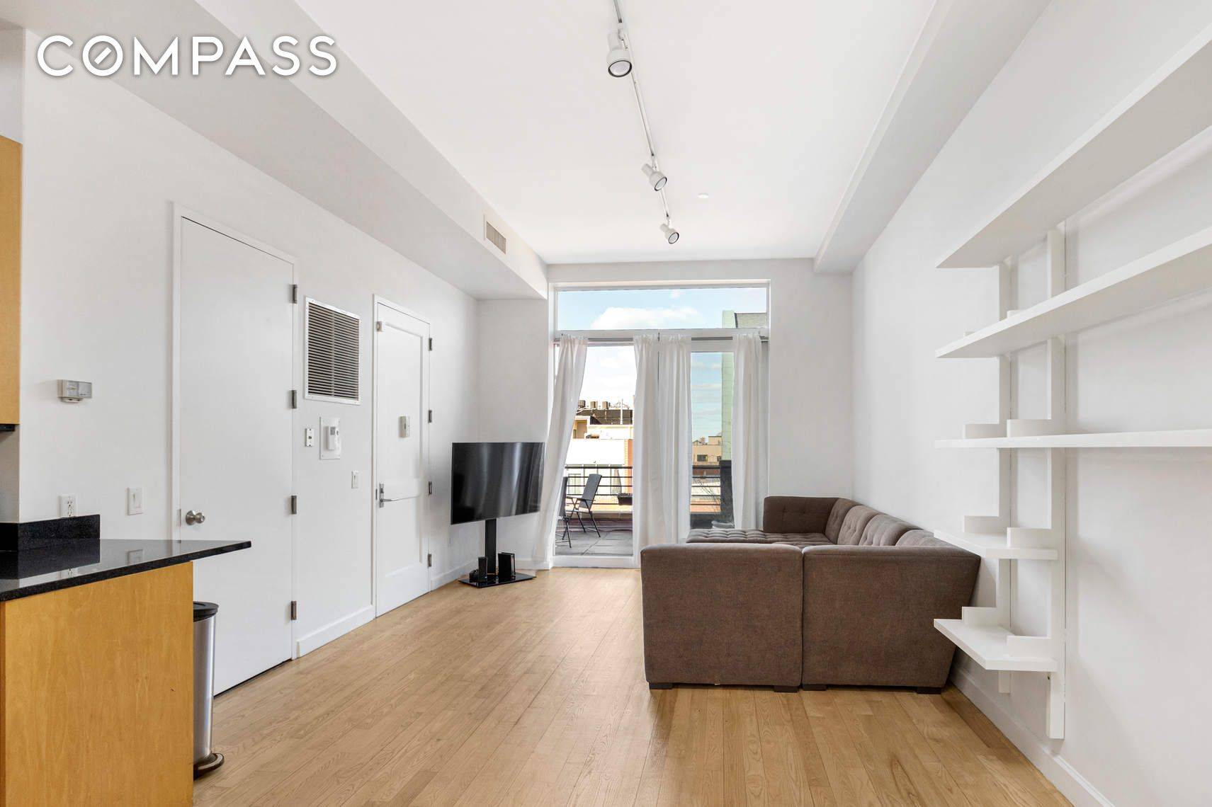 The Park Pavilion Park Slope Top Floor 1 BD 1BA with Private Terrace with Sweeping City Views of The Freedom Tower, In Unit Washer and Dryer, Oversized Windows, Tall Ceilings, ...