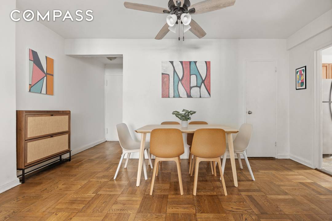 Take the elevator up one floor and step into this expansive, sun filled corner co op in vibrant South Kensington.