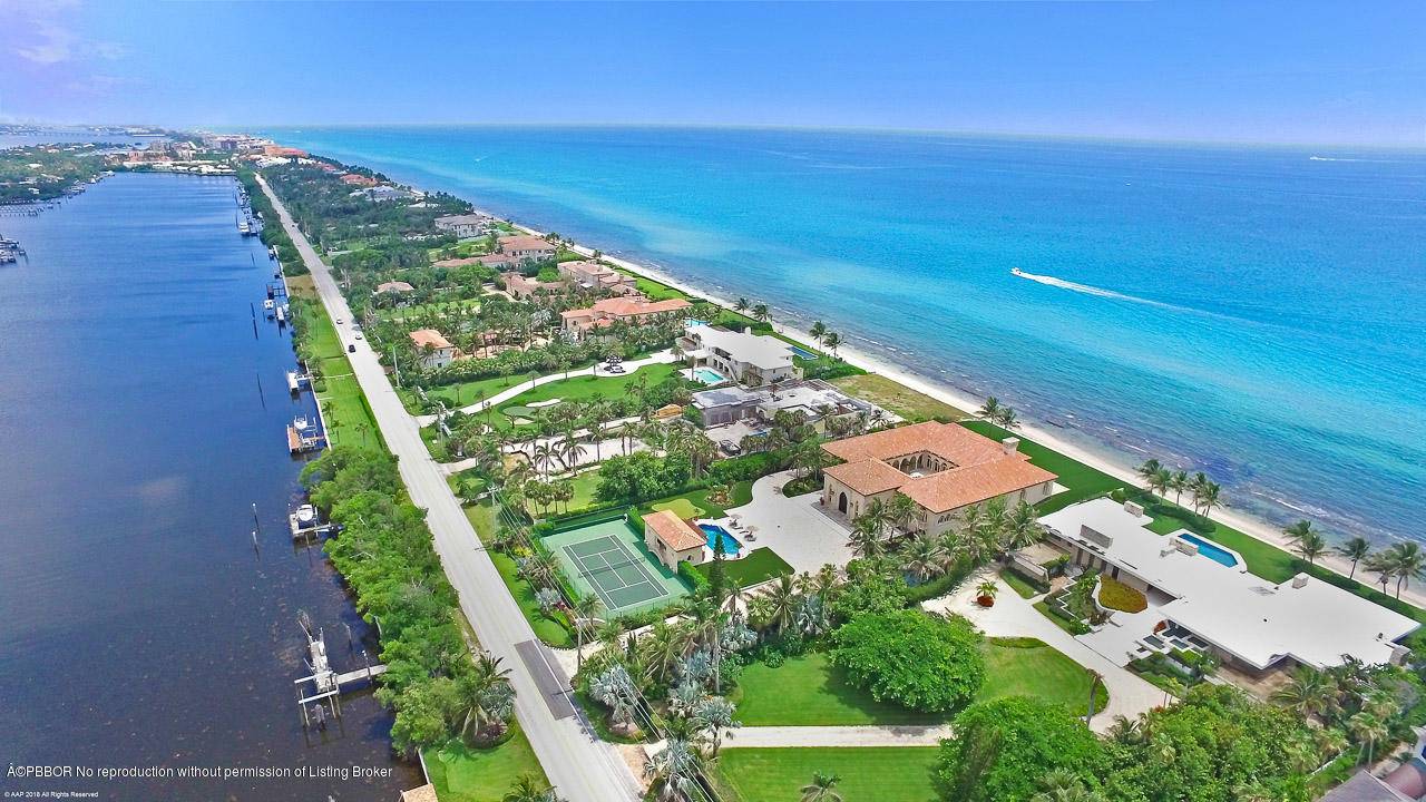 HOME WITH 15 CAR GARAGE. Spectacular Ocean to Intracoastal Estate on 1.