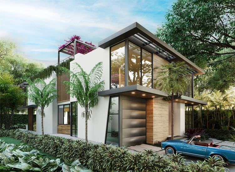 NEW CONSTRUCTION. Be first to own this Italian designed dream home in Miami s MiMo district in guard gated Belle Meade neighborhood.
