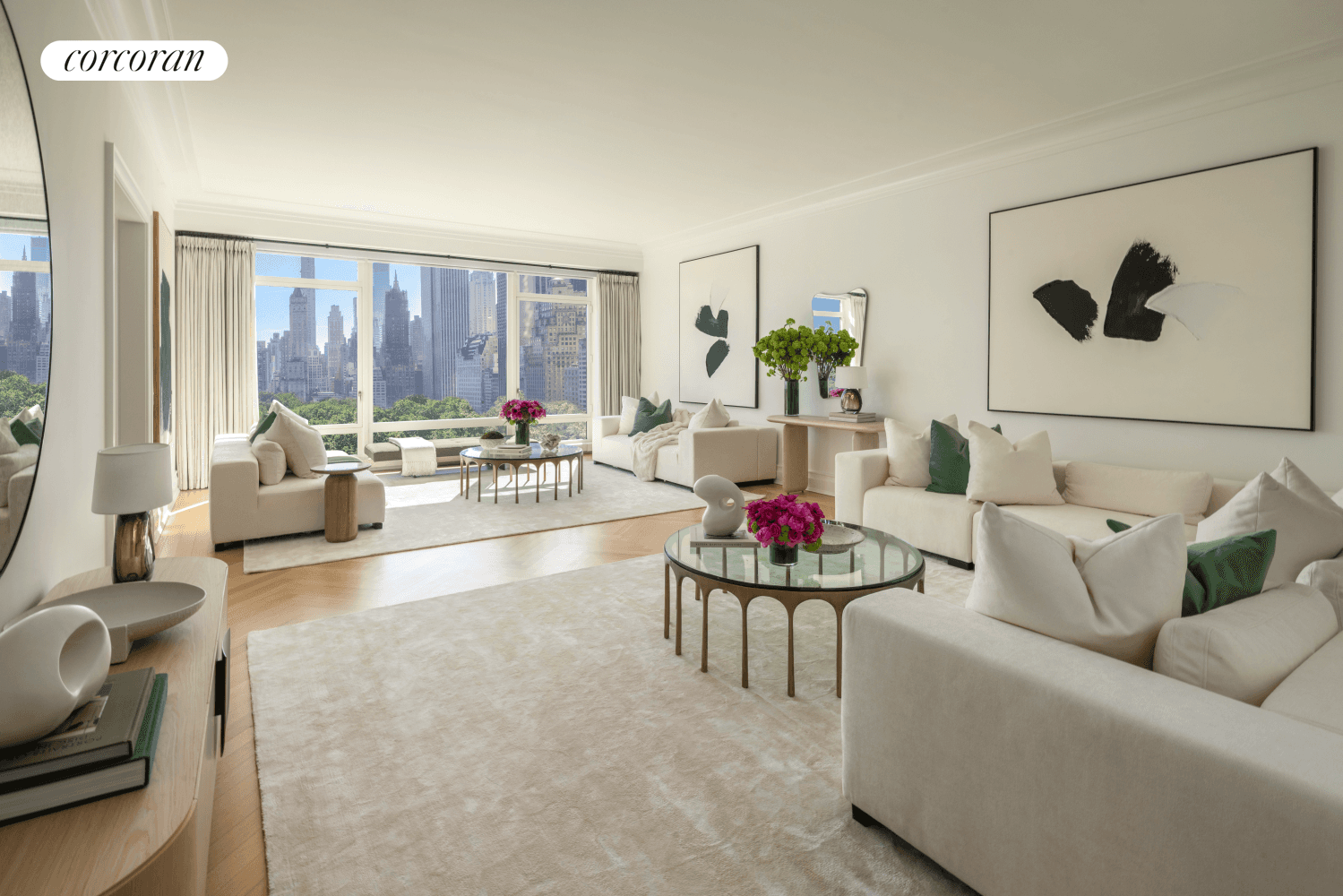 Perfectly located on the 14th Floor in the exclusive House section of 15 Central Park West, this spectacular sun flooded Robert A.