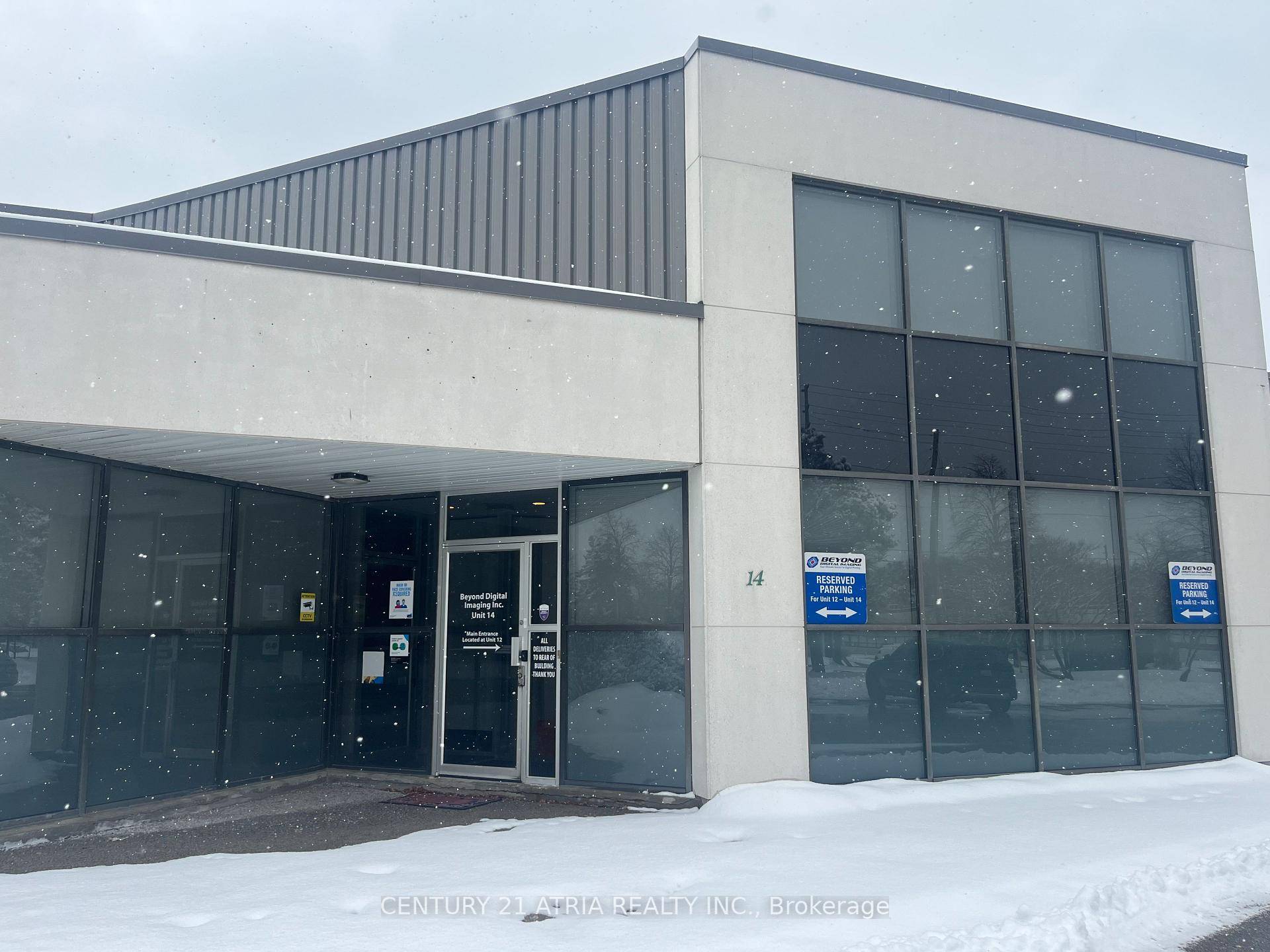 Warehouse unit with a precast and glass facade, strategically located at the intersection of Alden Road and Esna Park Drive.