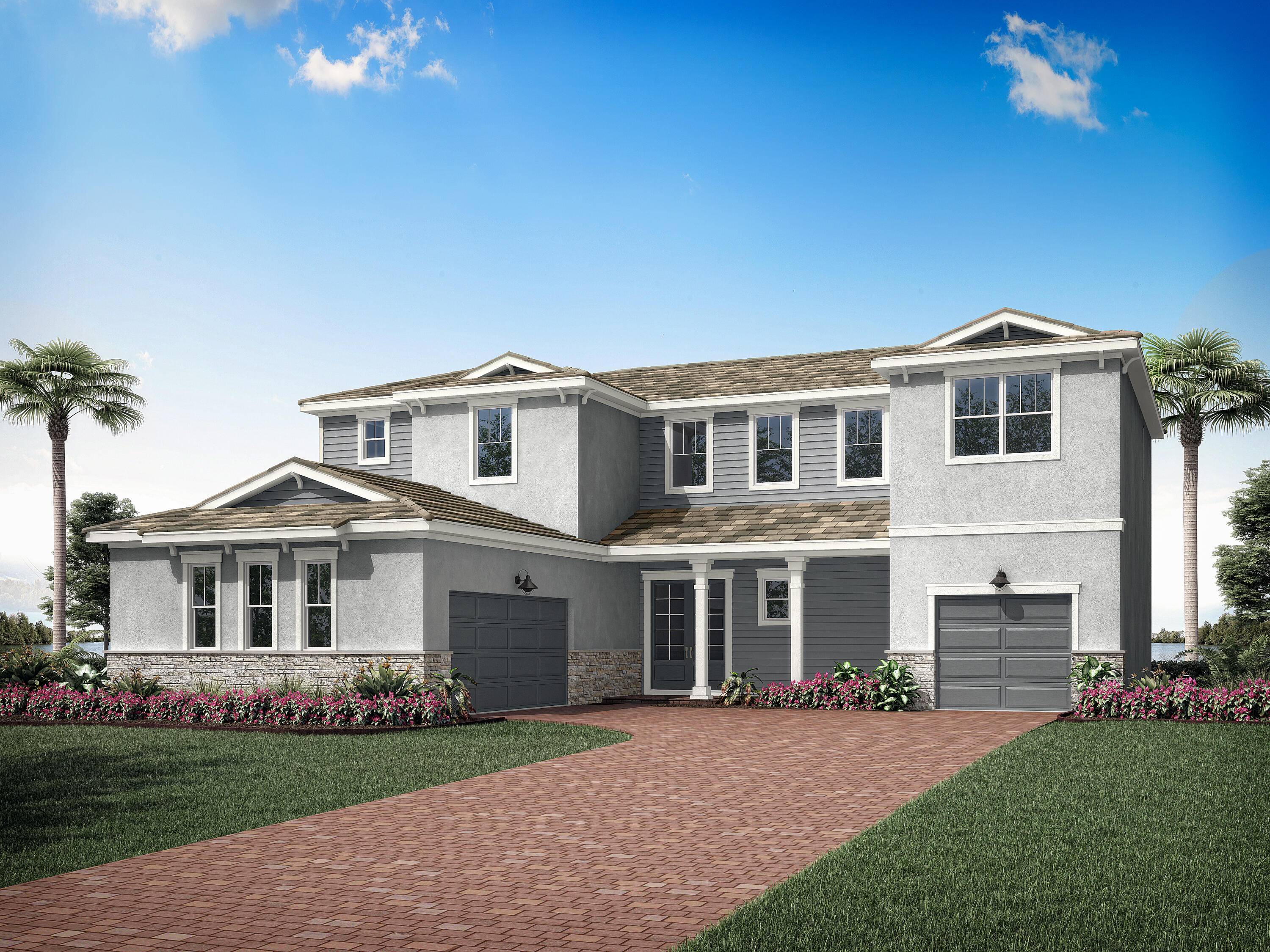 The 3, 466 square foot Palacio floorplan offers versatile, thoughtfully designed space in a pleasant configuration of shared and private living areas.