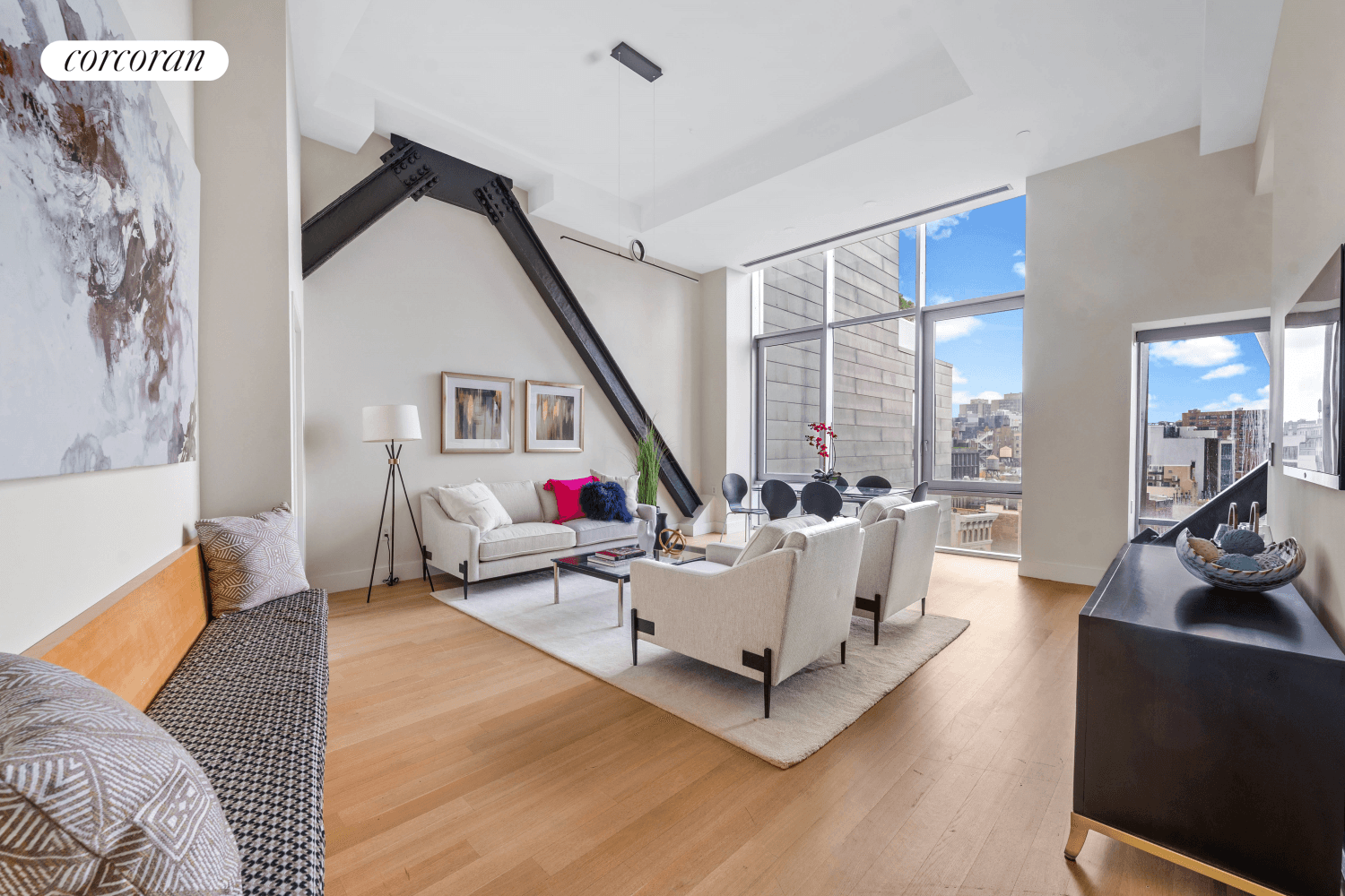 Exit the elevator and enter directly into this cutting edge full floor 2 bedroom, 2 bath Condominium in the heart of Manhattan's coveted East Village.
