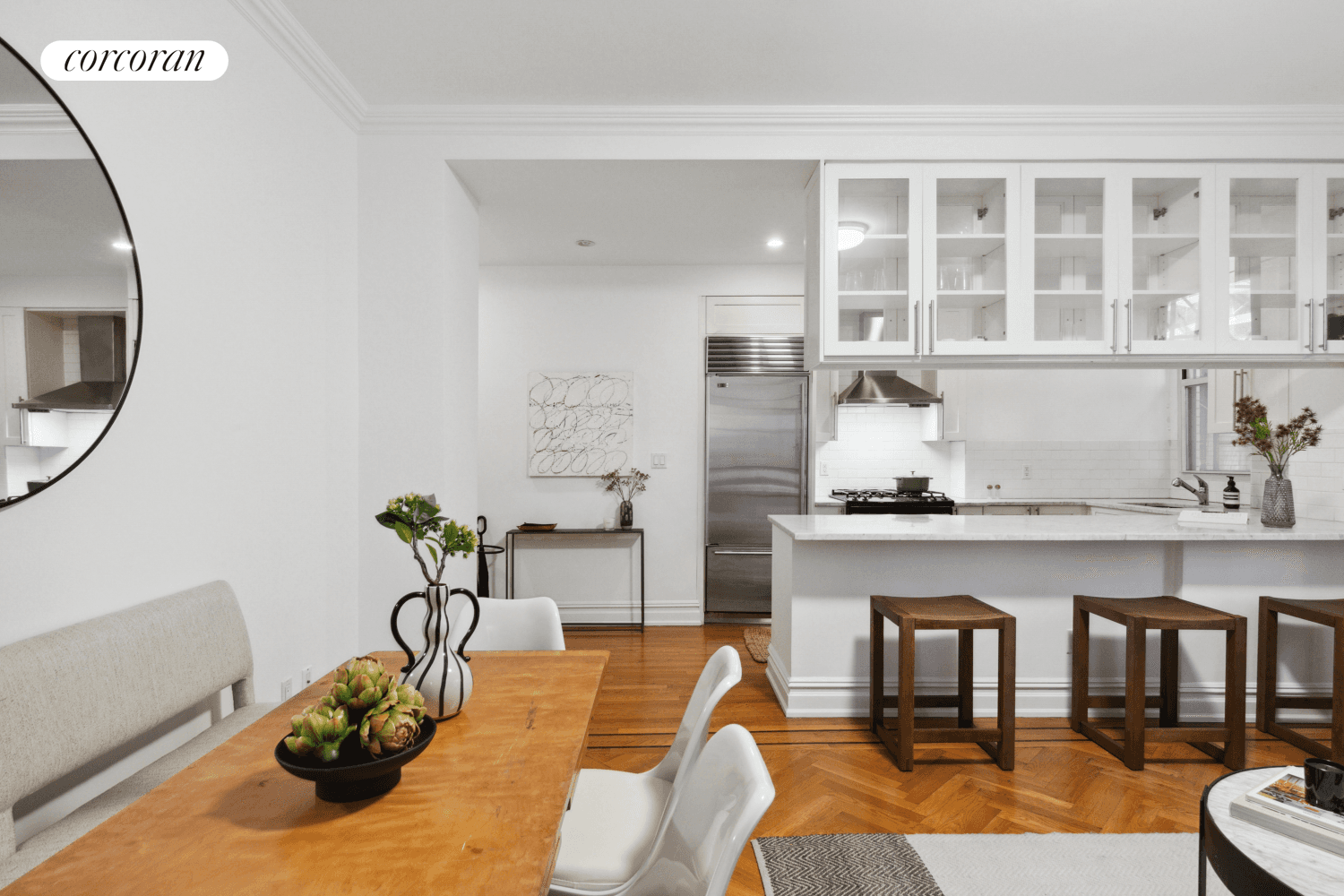 Impeccably renovated and generously proportioned 1 bedroom Pre War condominium with 2 exposures.