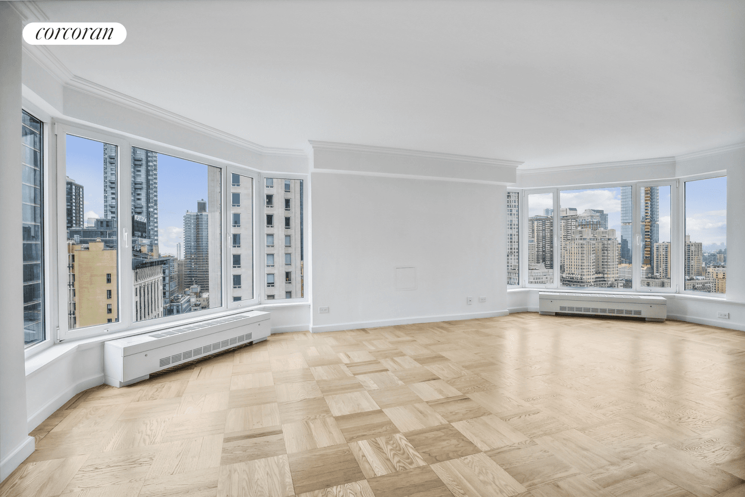 Spectacular views of Central Park, Columbus Circle, and all of Midtown West from this triple exposure apartment with curved windows to take advantage of all that New York City has ...