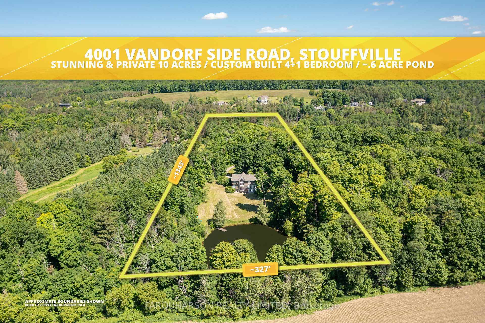 10 Majestic Acres Situated on One of Stouffville's Most Coveted Streets With Scenic Winding Driveway, Towering Trees and Spring Fed Pond.