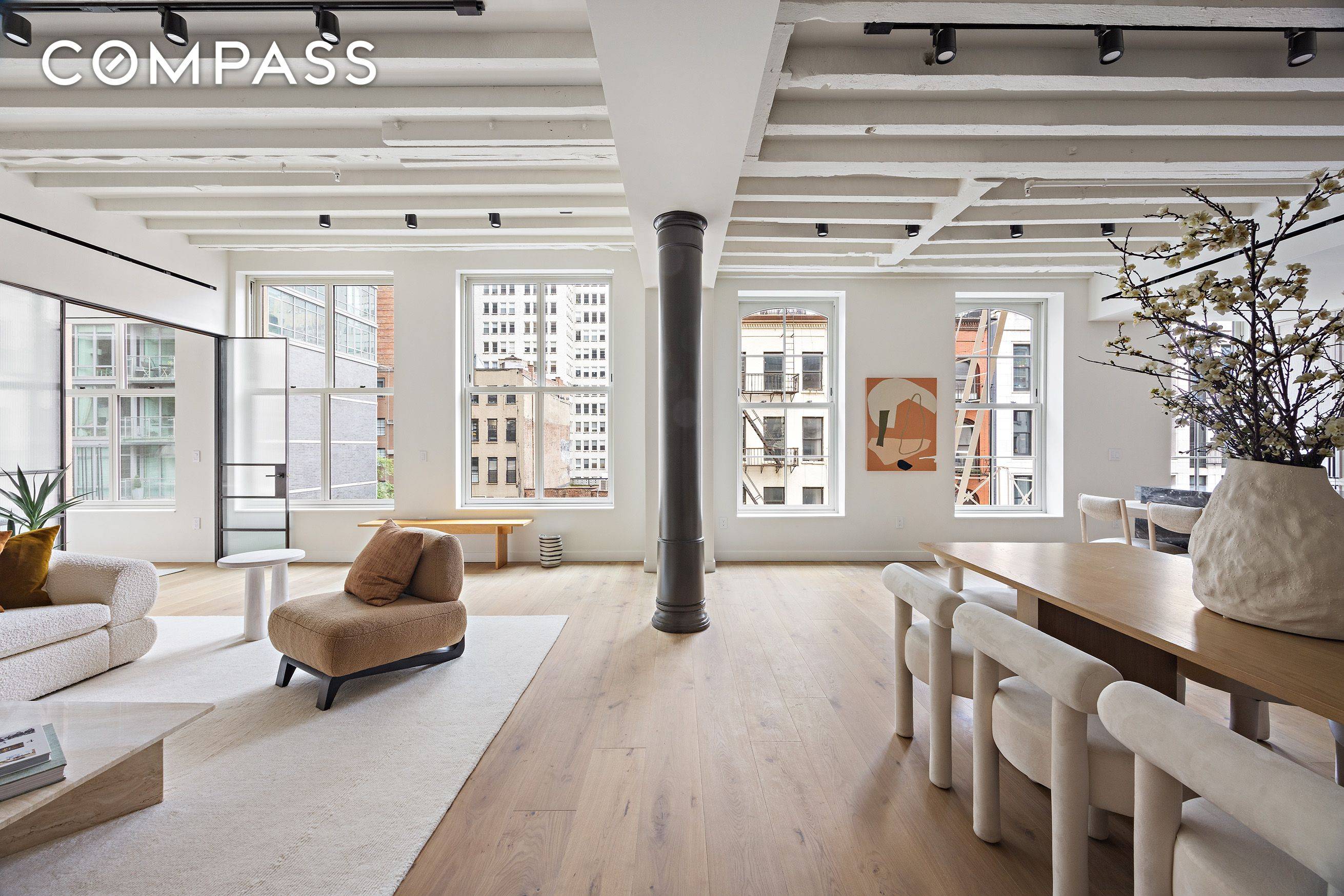 Spanning over 3, 000 square feet, the fourth floor at 62 Reade Street is a four bedroom, four and a half bathroom loft reimagined by ODA Architecture within a meticulously ...
