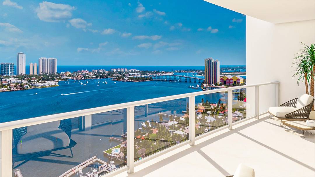 Newly completed two bedroom den residence at Nautilus 220 features exceptional floor through layout with direct east amp ; west exposures, capturing natural light amp ; views sunrise to sunset.