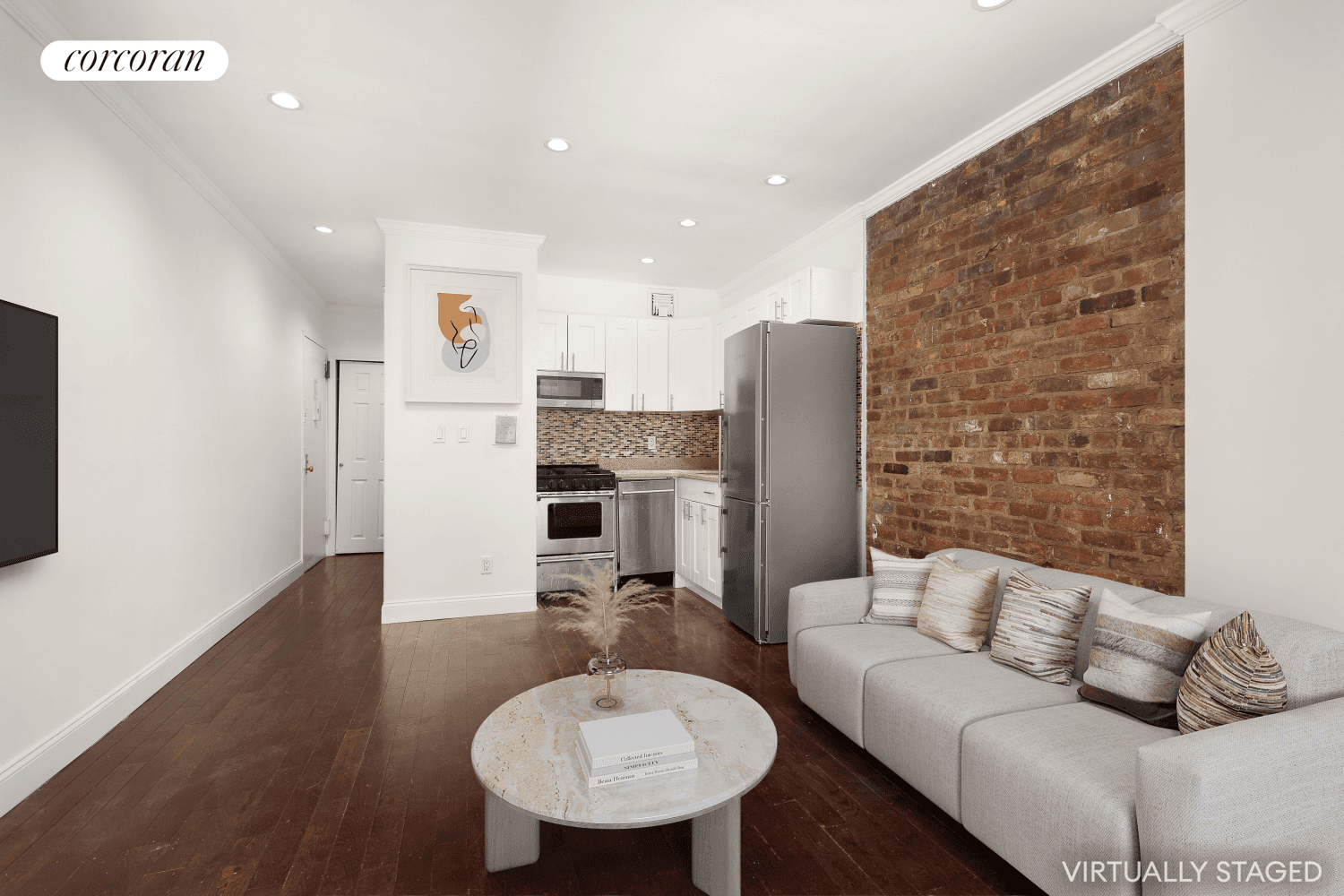 This renovated 2 bedroom, 1 bath garden apartment nestled on a quiet, tree lined street in vibrant Chelsea features brick accents, hardwood floors, in unit washer dryer, with both bedrooms ...