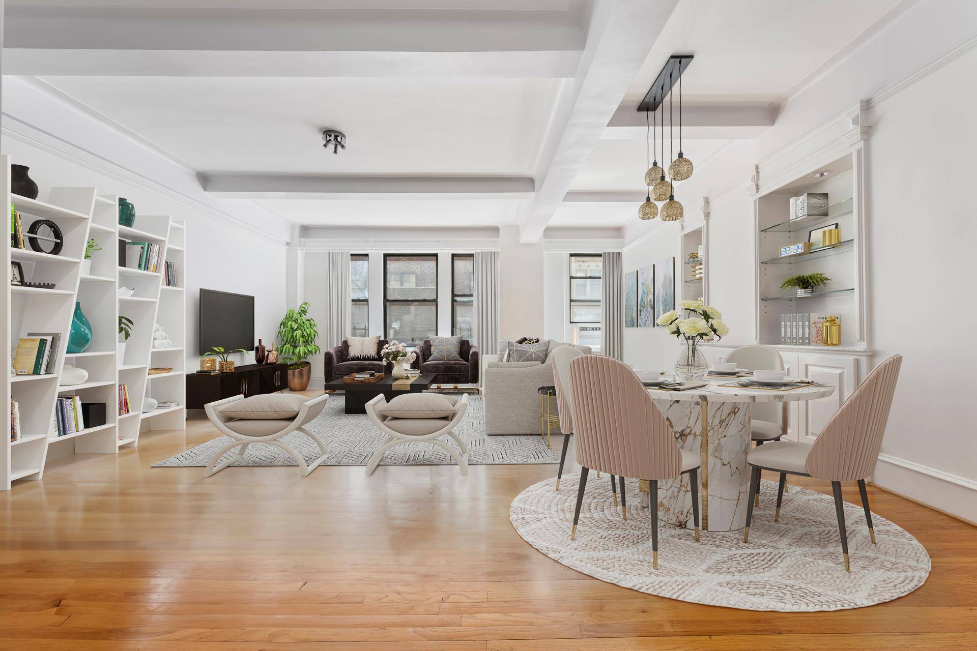 Welcome to 7D, that coveted prewar Classic 5 separate dining room 3BR apt, currently configured as an oversized luxurious 1687sf 2BR 2Bathoom home.