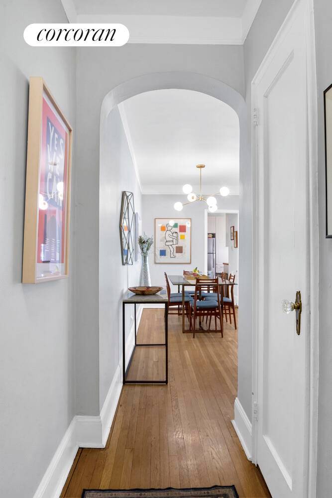 Unit 3C at 225 Park Place is a gracious winged two bedroom, one bathroom residence nestled in the heart of prestigious Prospect Heights.