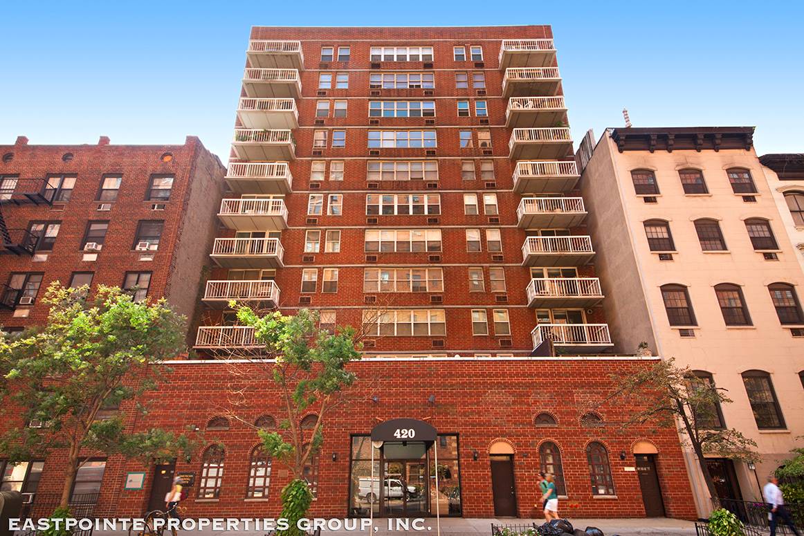 South facing two bedroom in full service doorman building.