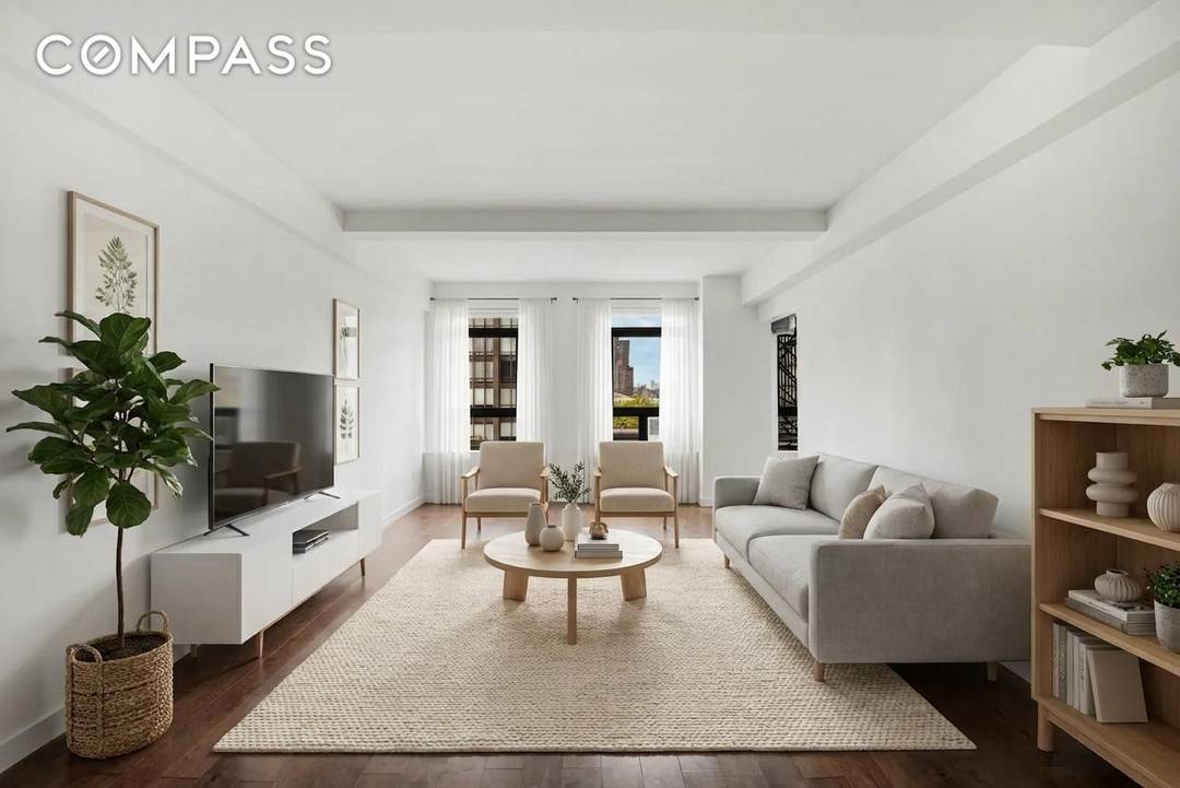 Move In Ready with Bright Southern Light and River Views The furniture in the photographs has been virtually staged ; the apartment is shown in its true condition.