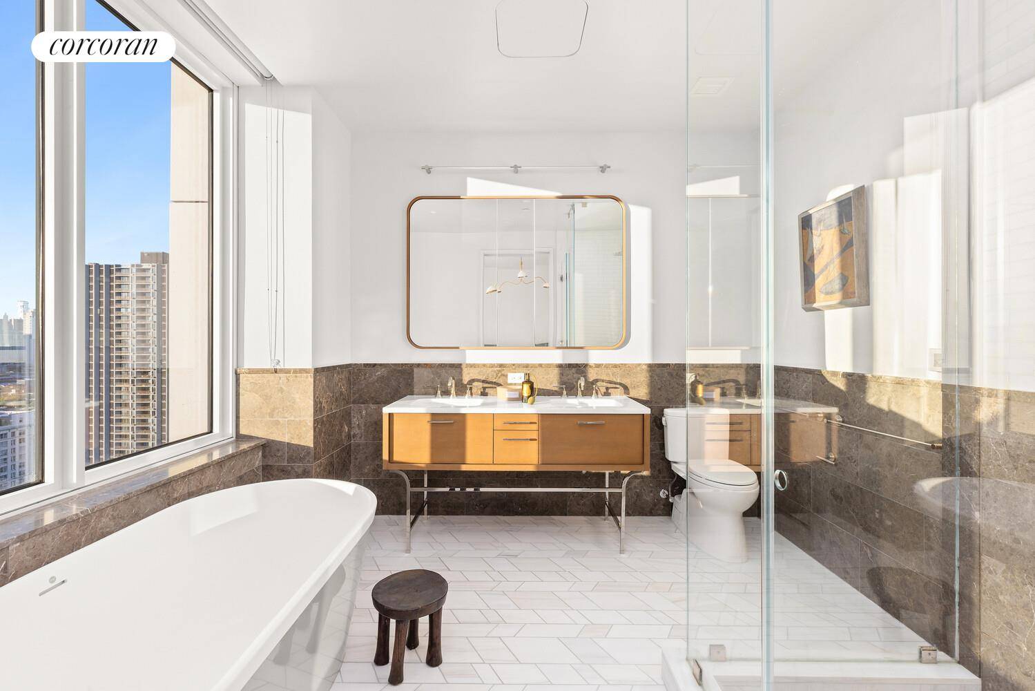 Perched high above Brooklyn Heights, Residence 19A at One Clinton offers nearly 2, 000 square feet of sophisticated design, sweeping skyline amp ; water views, and a comfortable flow perfect ...