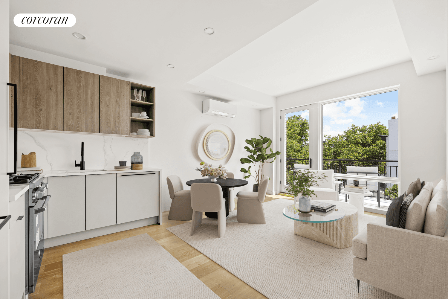 Unit 4B is a 872 Square Foot 2 bedroom, 2 bathroom home with two outdoor spaces.