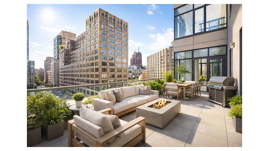 Residence 6D at 219 Hudson First Resale Turnkey Corner Home with Terrace Beautifully updated and truly turnkey, this sun splashed two bedroom, two bathroom corner condominium offers designer interiors, exceptional ...