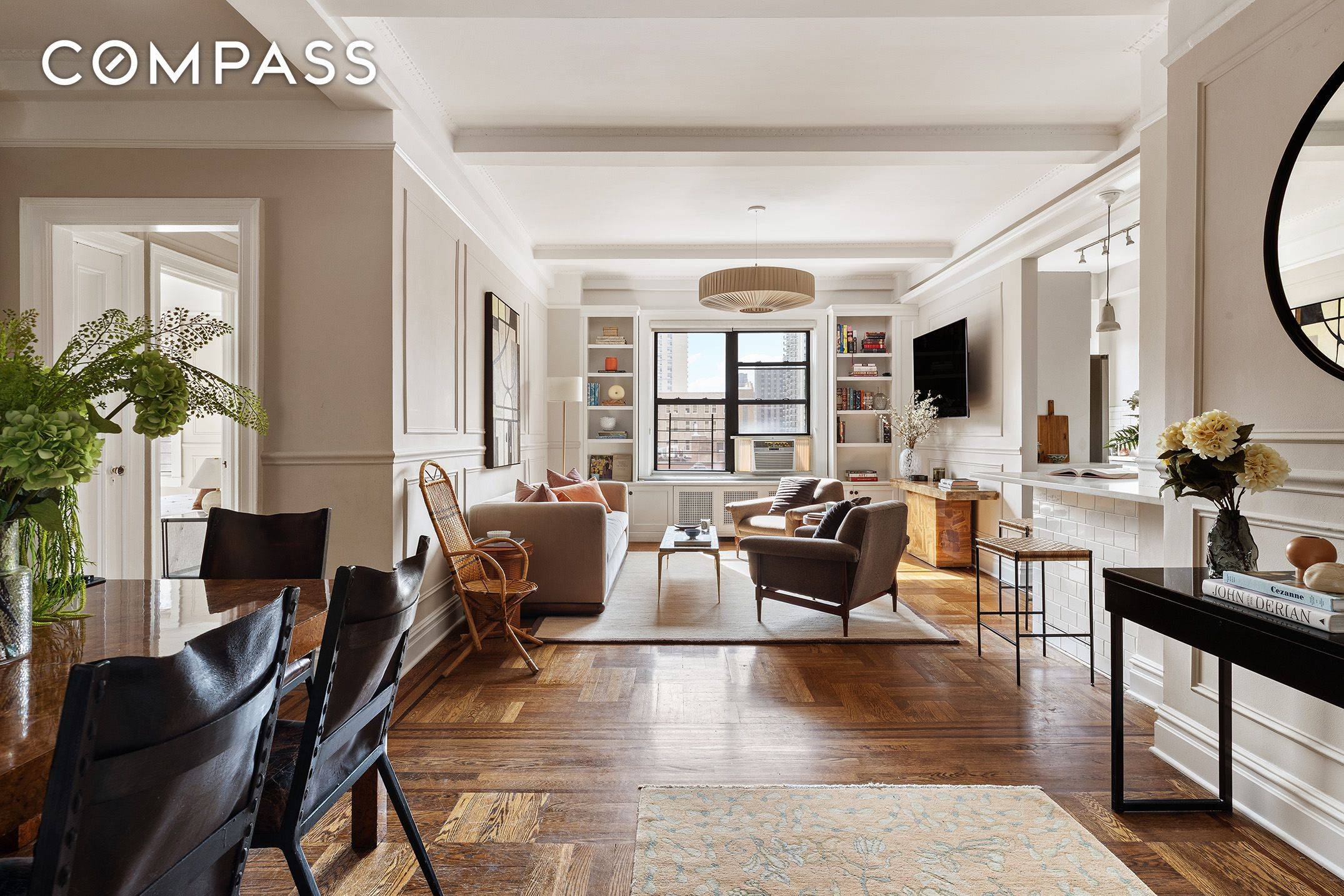 Residence 10F is a bright, spacious corner two bedroom with a washer dryer, located in an iconic pre war co op designed by renowned architect Rosario Candela.