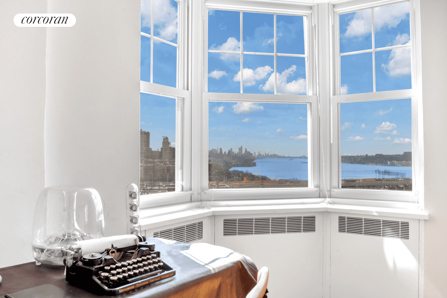 Wake up to a beautiful sunrise overlooking the Hudson River, with panoramic water views framed by the George Washington Bridge, an incredible cityscape spanning all the way to downtown Manhattan.