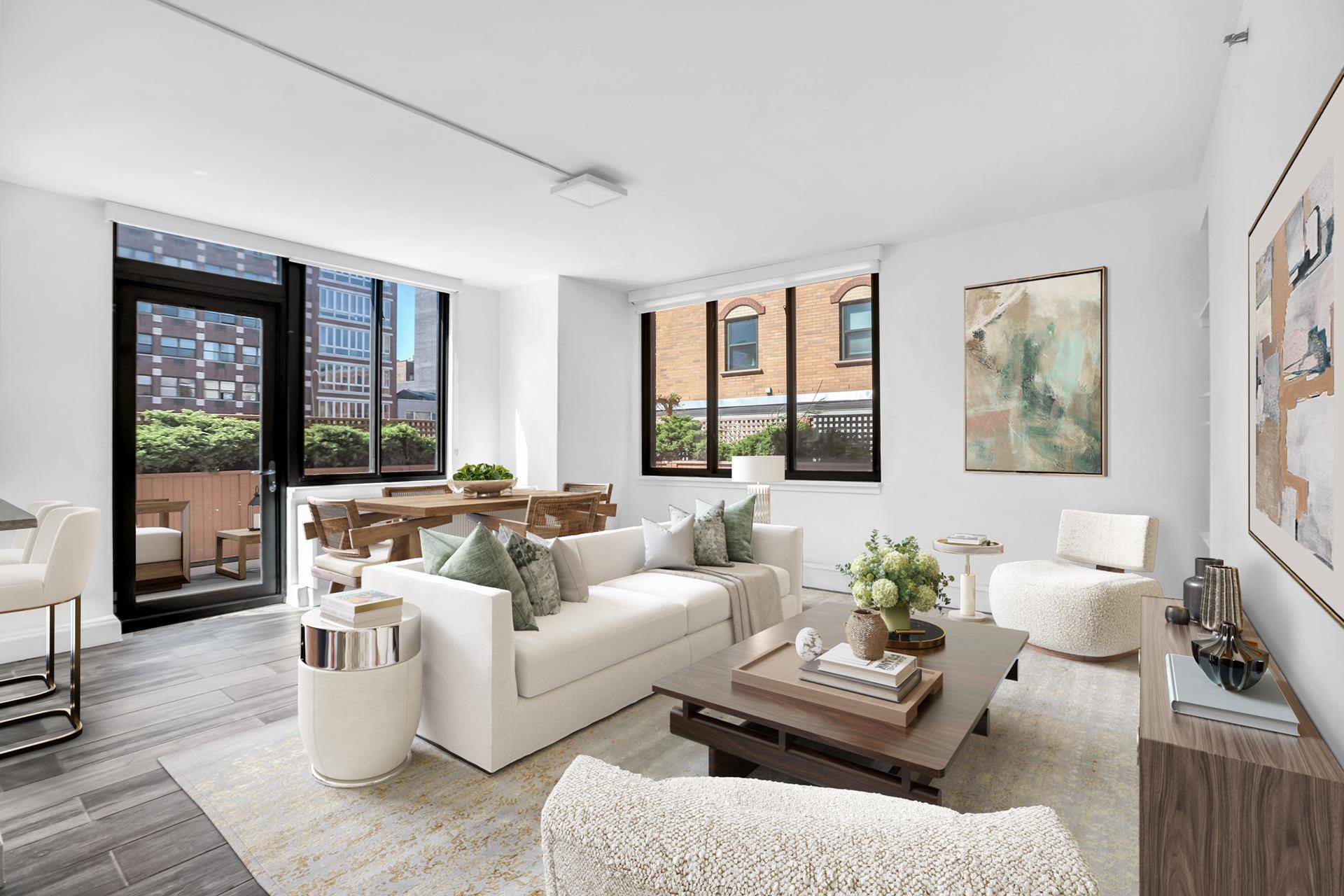 Welcome to Residence 2A at Nolita Place Condominiums a rare corner two bedroom, two bathroom home with an expansive private terrace in the heart of one of downtown Manhattan's most ...
