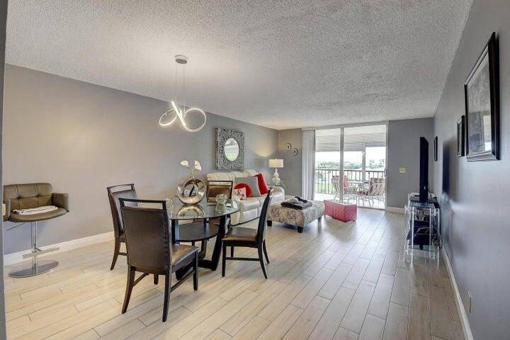 Light and bright, top floor two bedroom and two bath condo in elevator building.