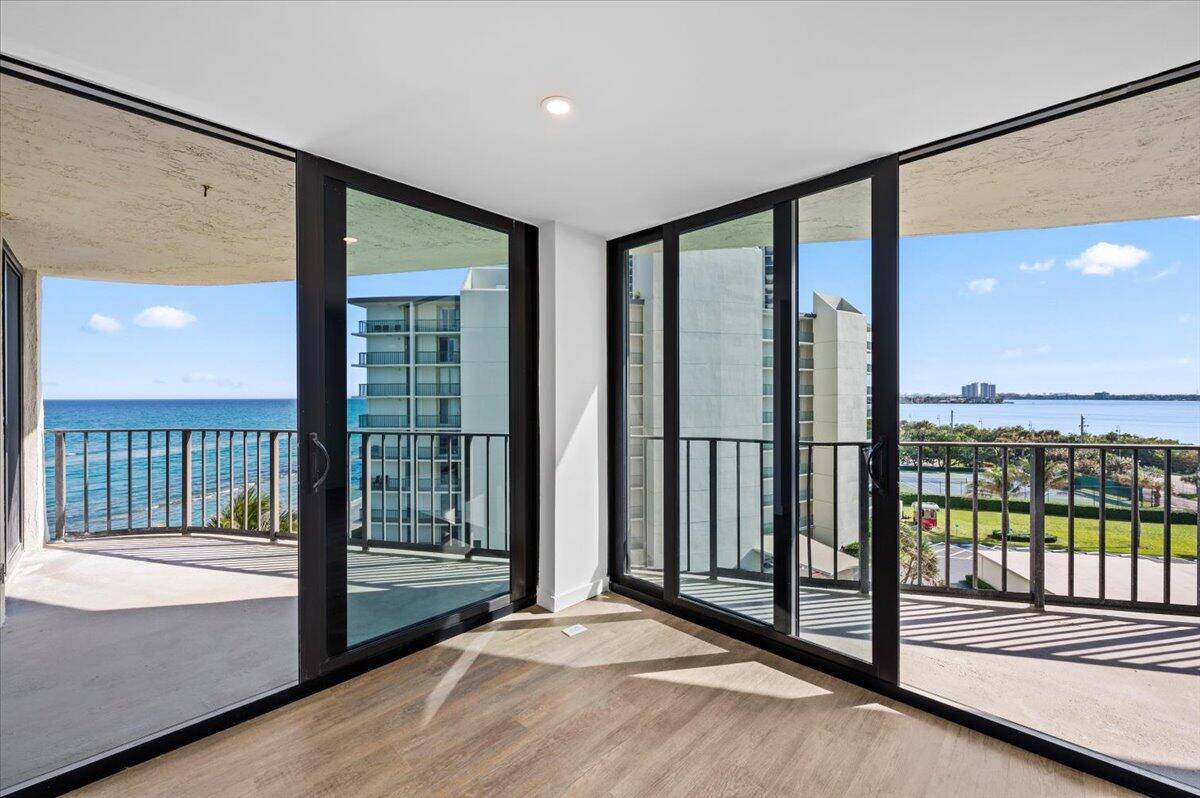 Move in and enjoy spectacular views from two private balconies in this turn key unit which offers ocean and intercoastal waterway views.