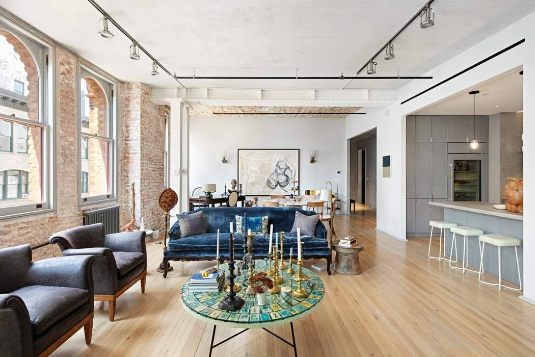 Rare, renovated and spectacular two bedroom, two bathroom loft custom designed by AD100 Studio Sofield in the iconic Manhattan Savings Institution circa 1891.