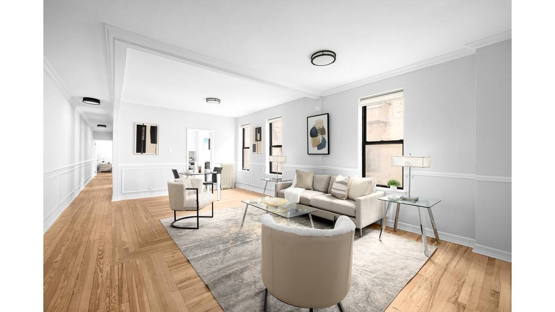 Move right into this bright, newly renovated 3 bed 1 bath condo with low monthlies, washer dryer, and over 1, 000 sq ft in the heart of Washington Heights.