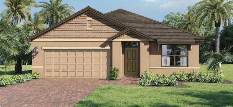 The Aria, a popular one story floorplan in Morningside, Fort Pierce, offers 3 bedrooms, 2 bathrooms, and 1, 672 sq.