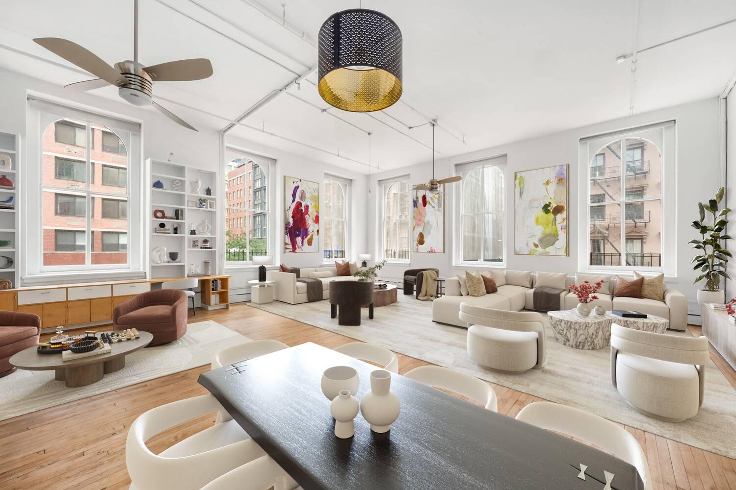 Located on the corner of White and Broadway, Apartment 2F is a classic Tribeca loft with 14 foot ceilings and six oversized south and west facing windows that flood the ...