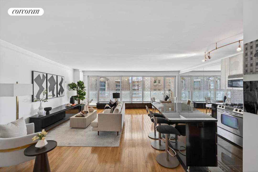 200 Central Park South Apartment 9H features a spacious one bedroom Coop with large outdoor space in a luxury building across Central Park.