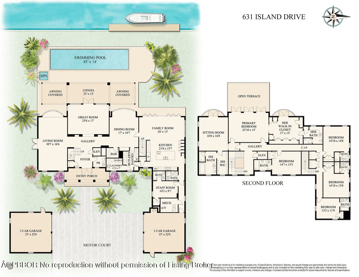 Welcome to 631 Island Drive, an immaculate direct intracoastal Georgian style residence on coveted Everglades Island in Palm Beach.
