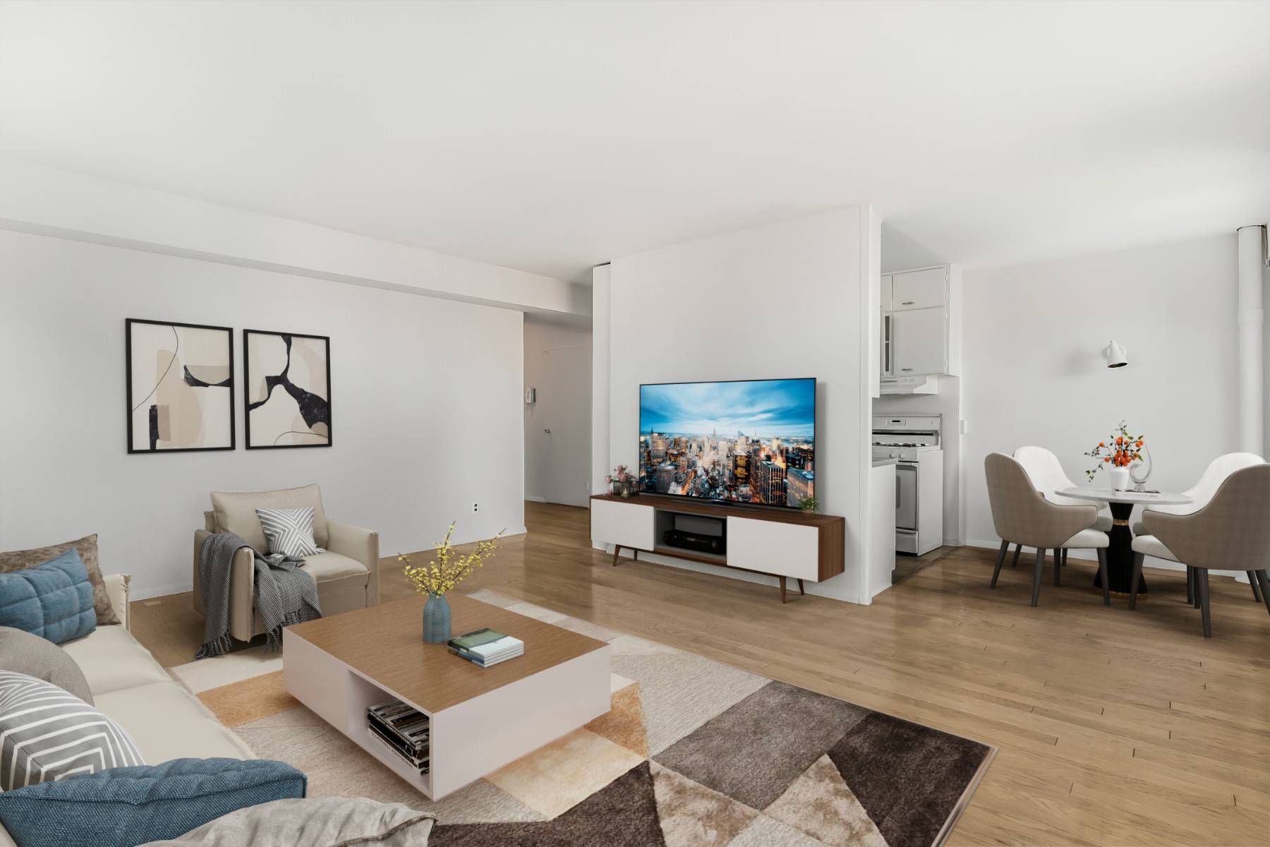 Welcome to your dream homea stunning two bedroom apartment perched high above the city, where natural light pours in through expansive windows, creating a bright and inviting atmosphere.