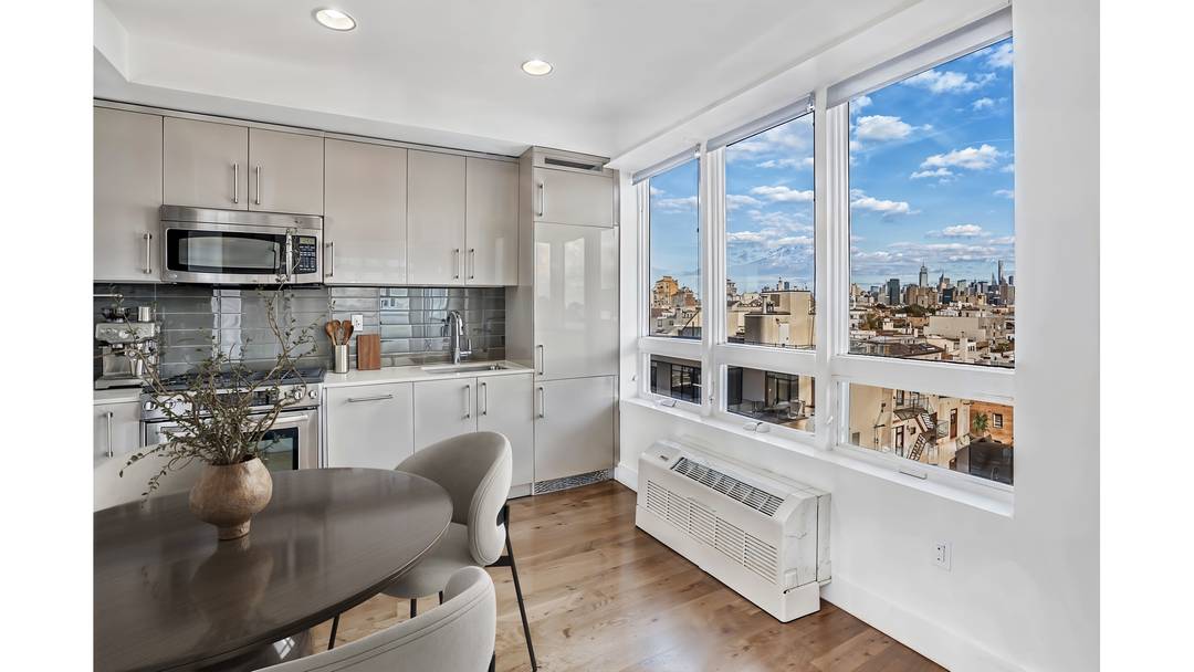 Sun drenched and beautifully appointed, Residence 6D at 139 Skillman Avenue is a rare corner alcove studio offering a private balcony, private storage, and sweeping open views across both Manhattan ...