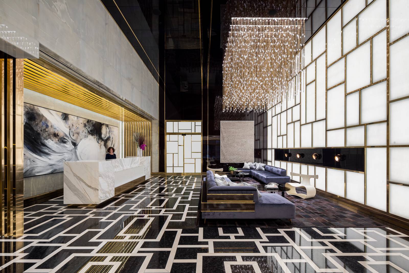 Reside over 900' above New York City in this half floor residence at Central Park Tower.