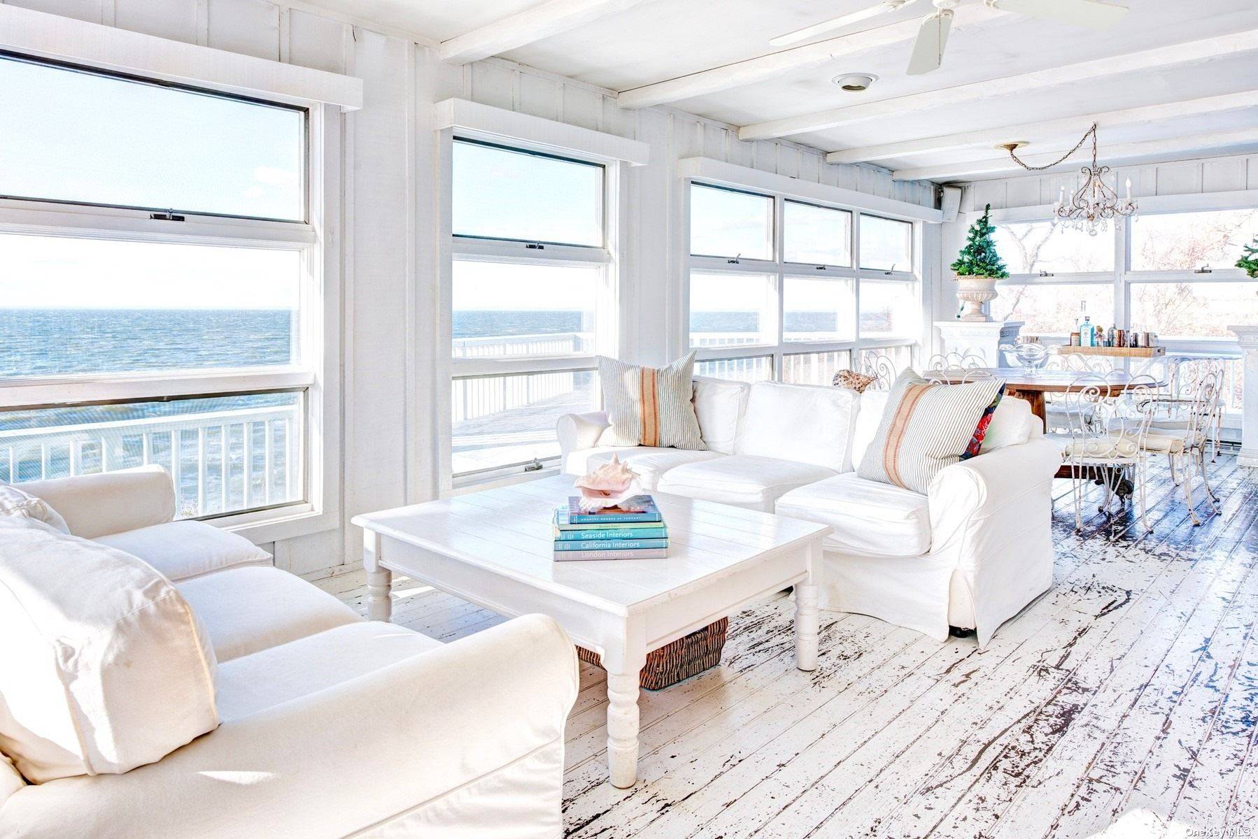 Sublime Greenport Soundfront home overlooking miles of beachfront at 63429 County Road 48, Greenport.