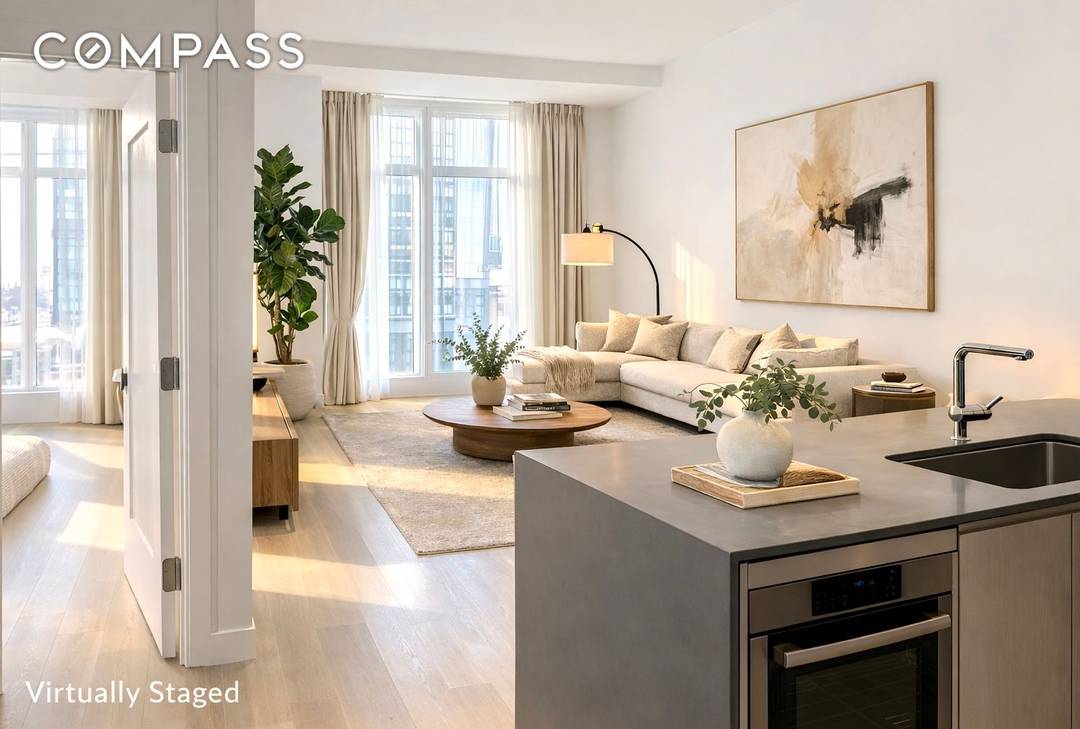 Western facing one bedroom with rare higher ceilings at 575 Fourth Avenue.