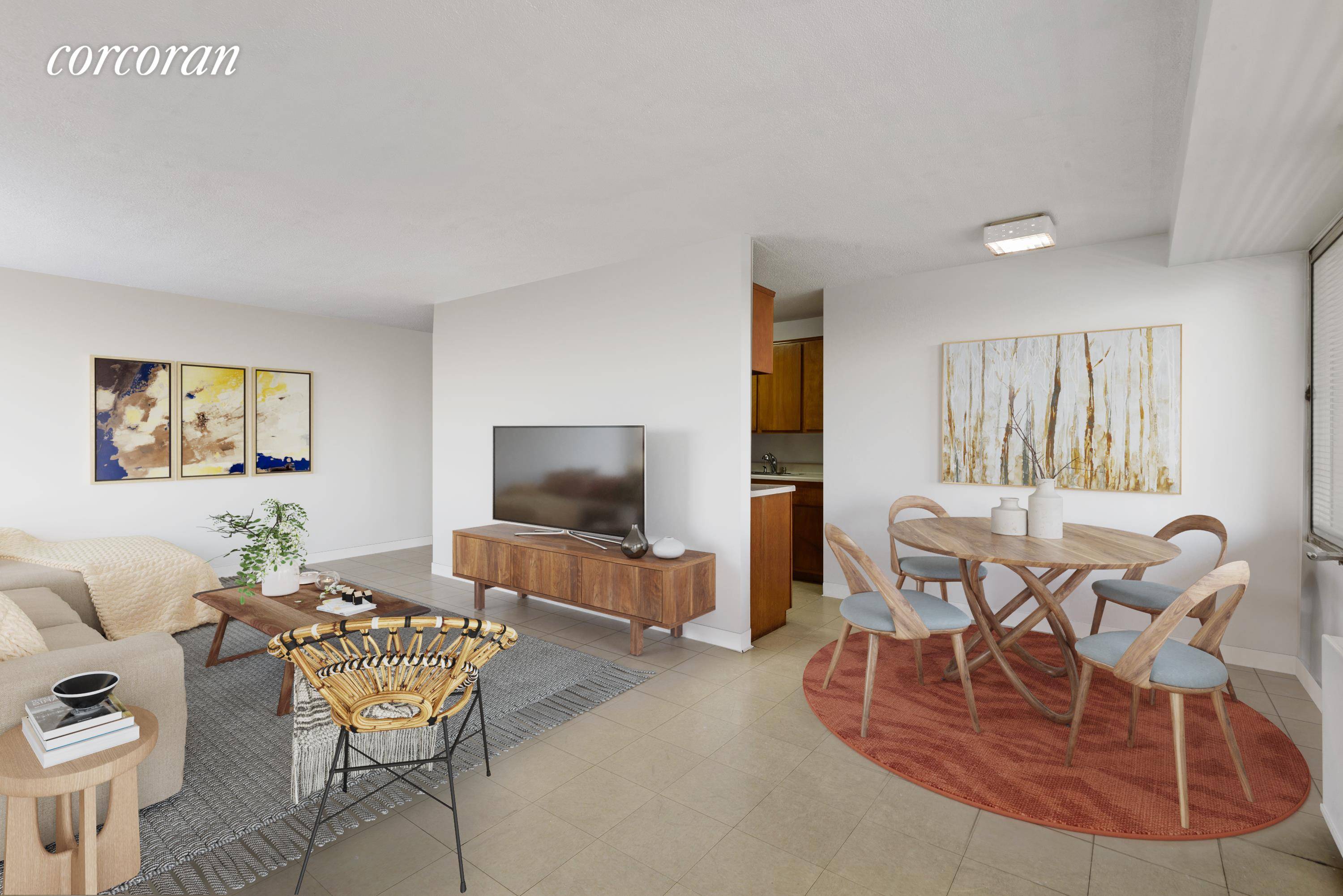 This spacious one bedroom apartment in prime downtown location 170 Park Row, New York, NY 10002, Chatham Towers has your own terrace within this condo.
