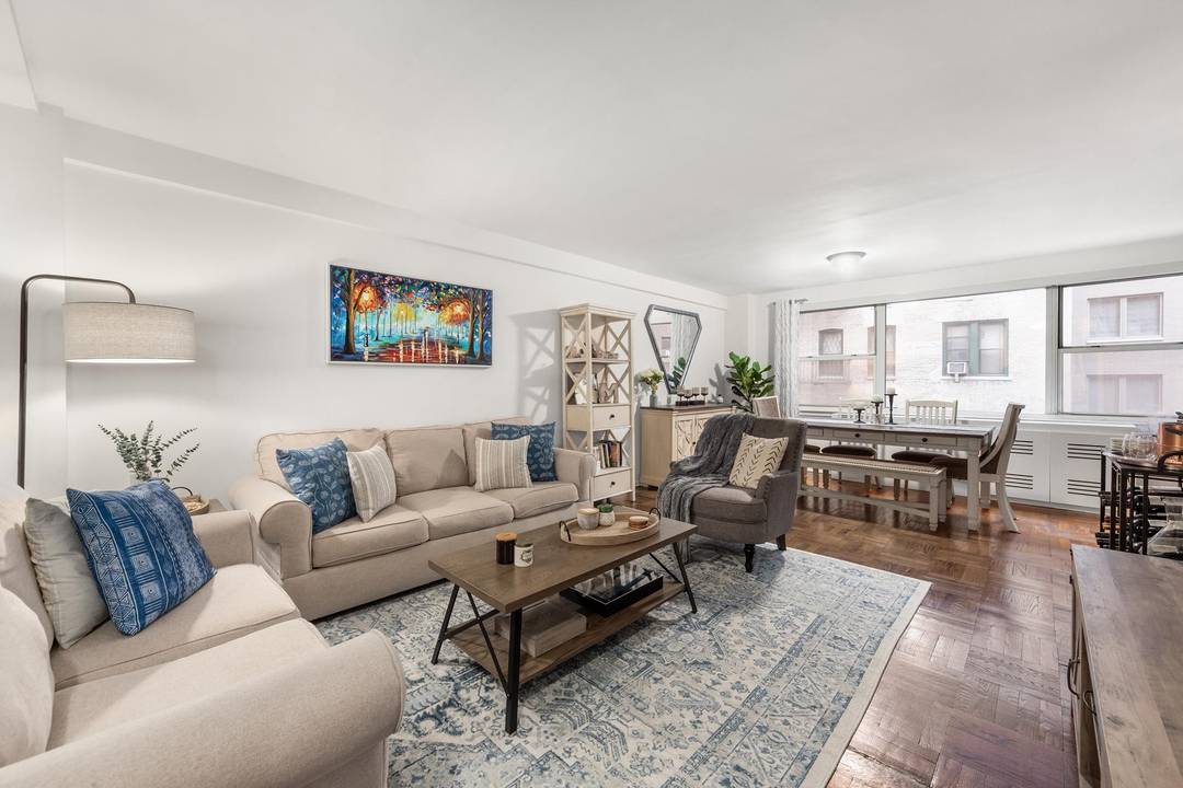 An Opportunity to Own a Refined Corner Residence with Expansive Windows amp ; Custom Renovated Kitchen This oversized one bedroom presents a rare opportunity to own a home of scale ...