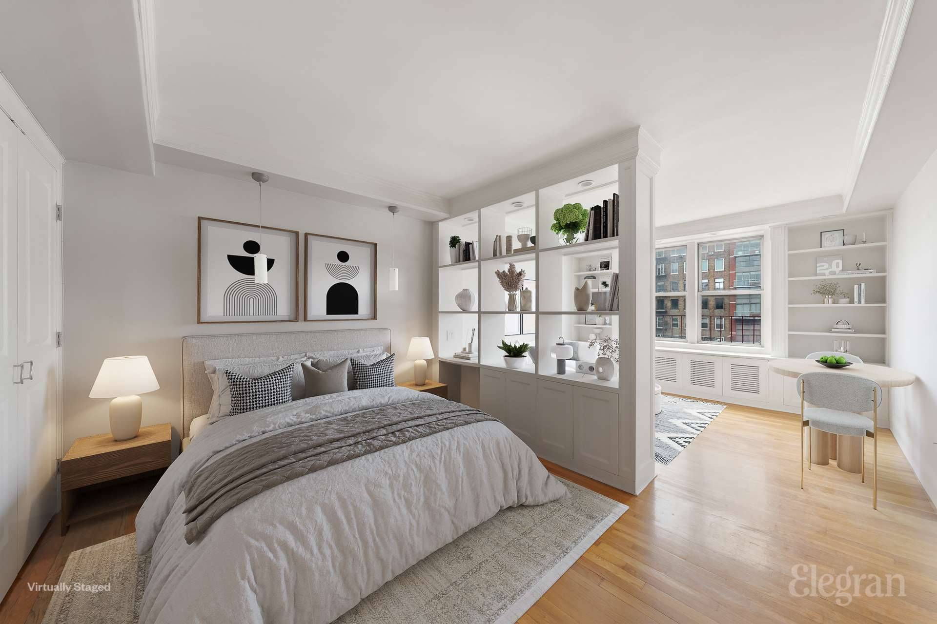 Bright and charming top floor studio apartment in a full time doorman building on West 13th Street, perfectly situated between 5th and 6th Avenues.