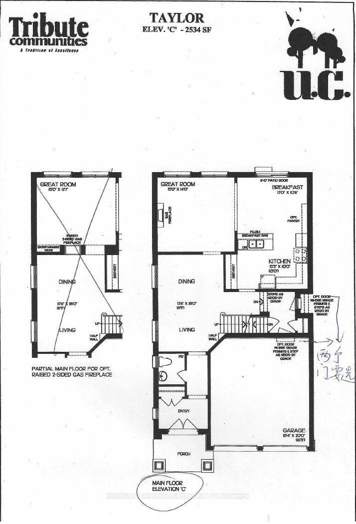 Both the main floor and second floor have 9 foot ceilings.