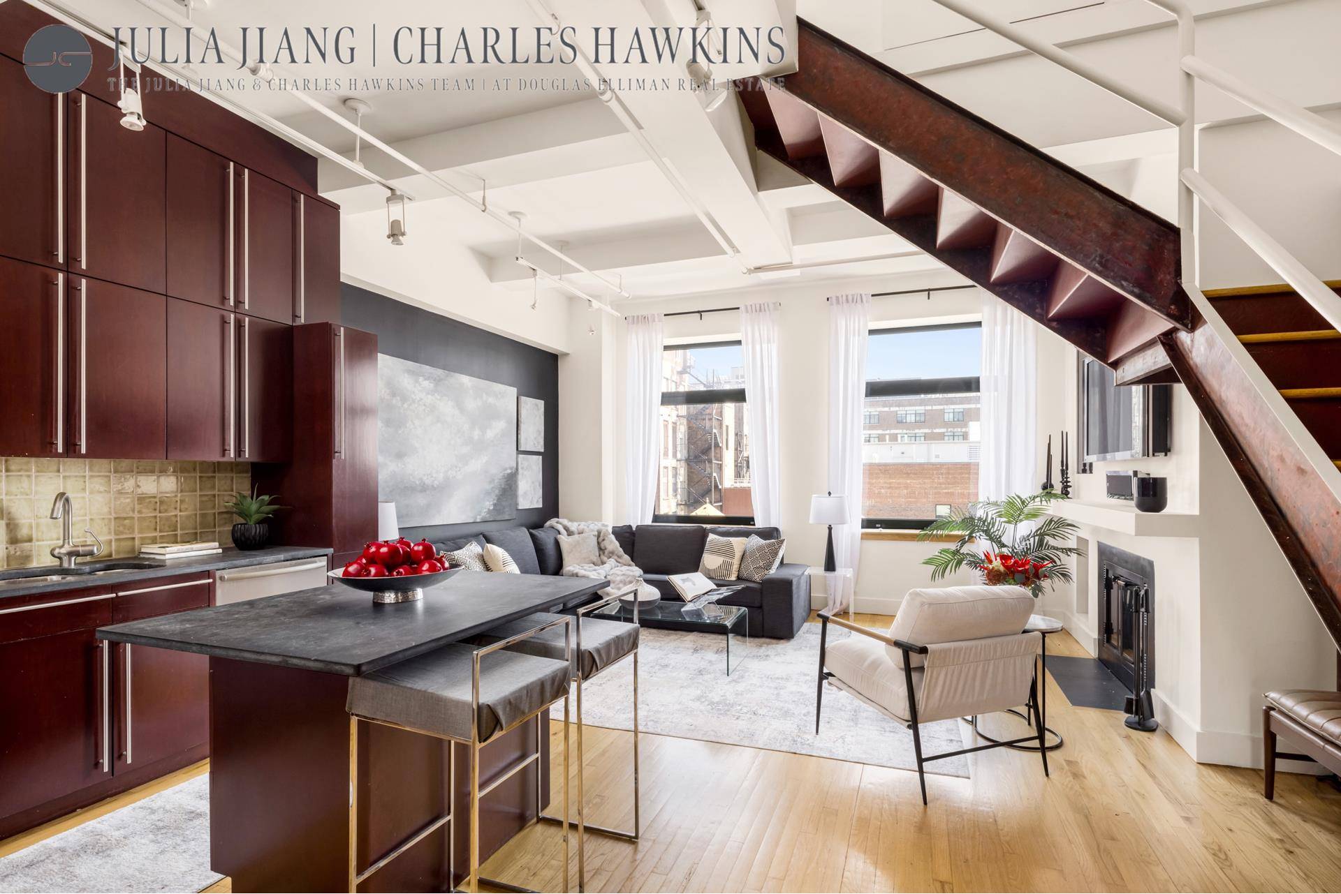 Rarely Available Duplex Loft with Open City Views in The Silk Building This stunning approx 1, 200 SF duplex loft in the landmark Silk Building offers a perfect blend of ...