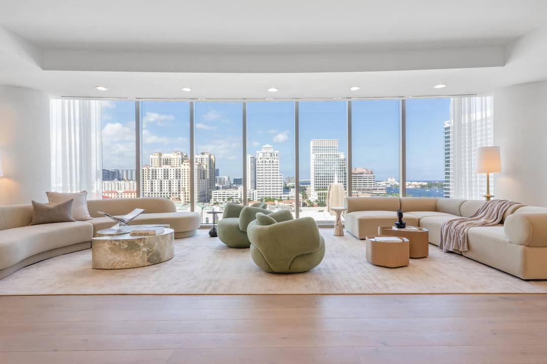 Discover this exquisite, move in ready 4 bedroom, 41 2 bath residence at the prestigious Forte on Flagler, a 41 unit boutique, luxury waterfront building.