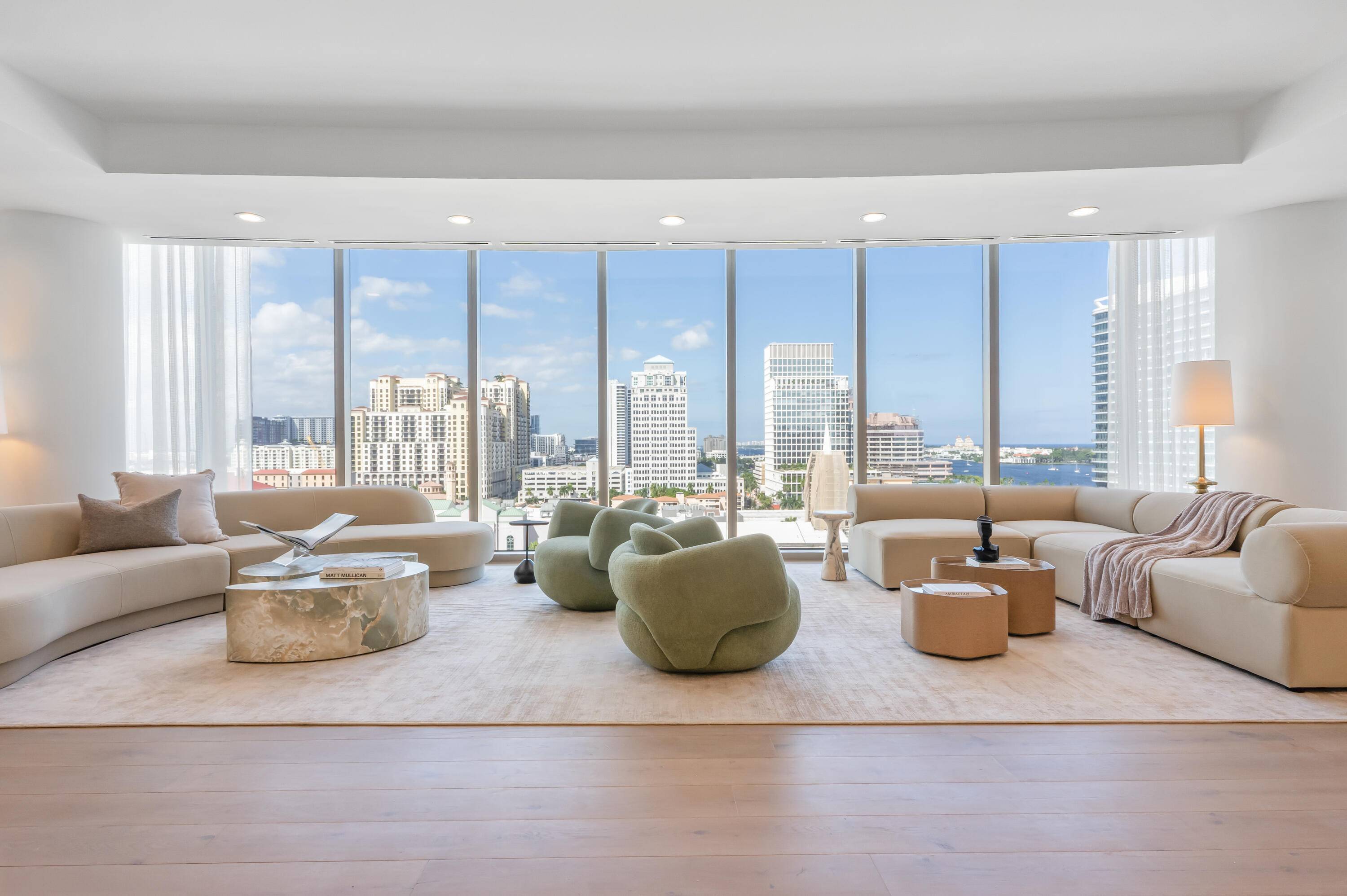 Discover this exquisite, move in ready 4 bedroom, 41 2 bath residence at the prestigious Forte on Flagler, a 41 unit boutique, luxury waterfront building.