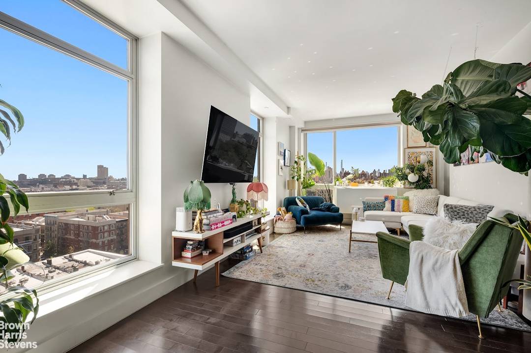Sky High Harlem Living with Unmatched Views Experience the pinnacle of Harlem living in apartment 12D, the first top floor 1 bedroom unit available since the building's debut.