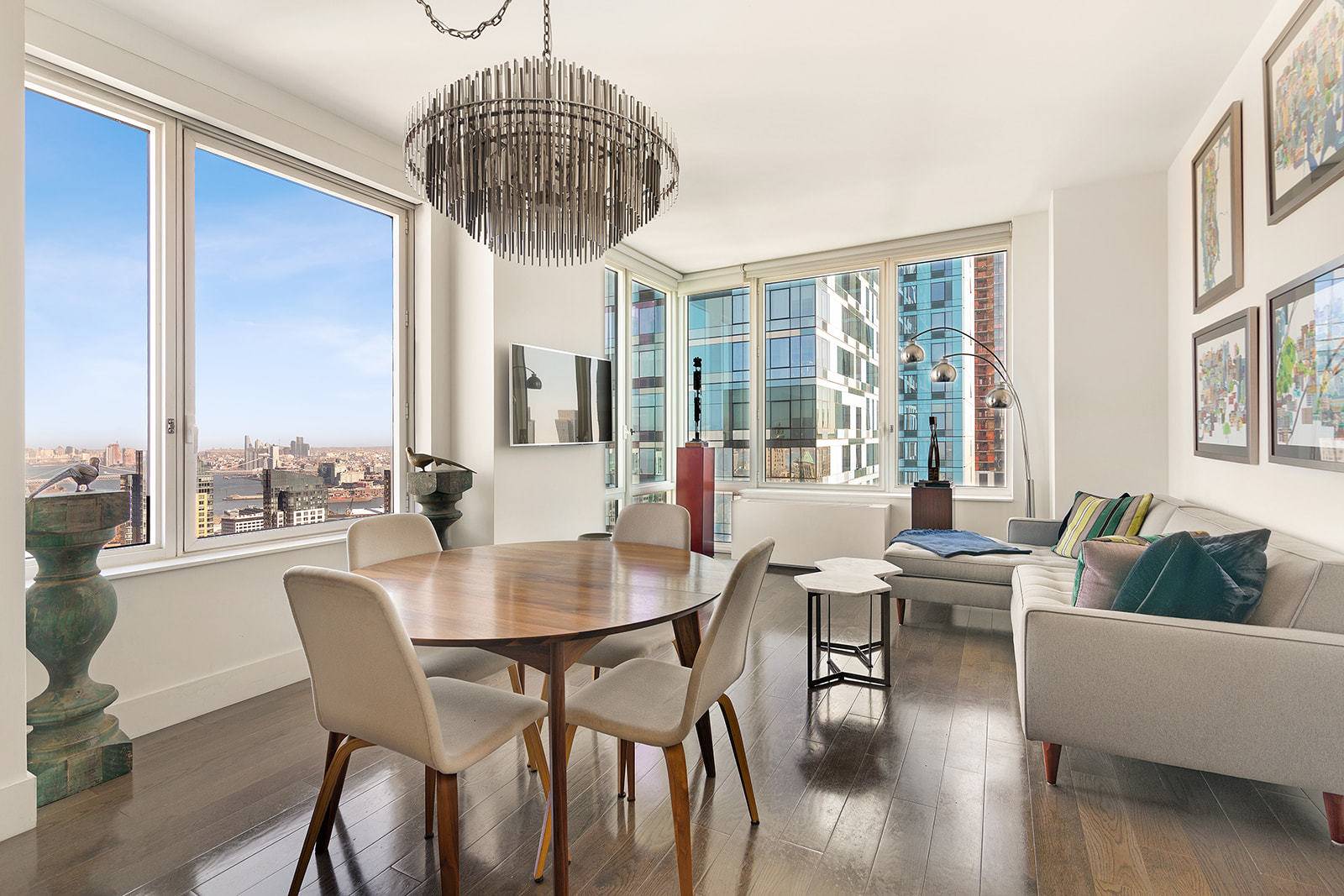 Endless cityscape views from this large 2 bed, 2 bath corner unit in Brooklyn s tallest tower 388 Bridge Street.