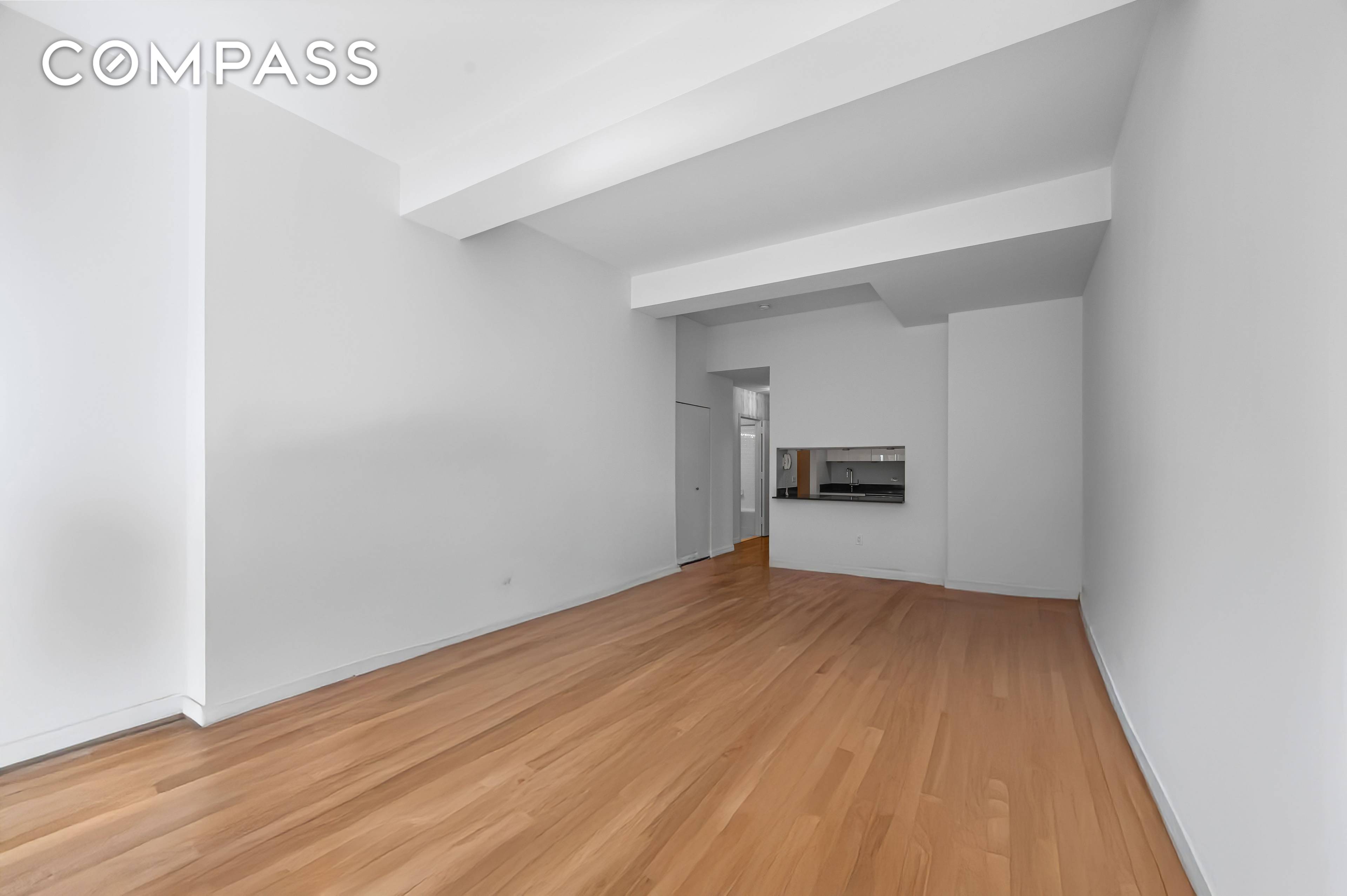 This bright, sunny, and beautifully updated studio features top of the line appliances, rich hardwood floors, and soaring beamed ceilings, enhancing the spacious feel of its well designed 579 square ...